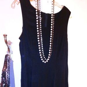 Black 80s Drop Waist Pleated Dress, So Cute-Great Condition!